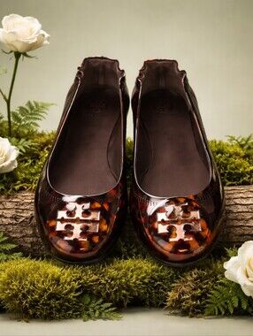 Tory Burch Tortoiseshell Patent Reva Ballet Flats